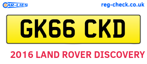 GK66CKD are the vehicle registration plates.