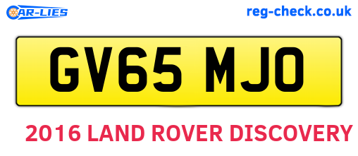 GV65MJO are the vehicle registration plates.