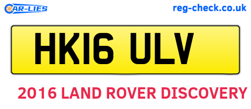 HK16ULV are the vehicle registration plates.