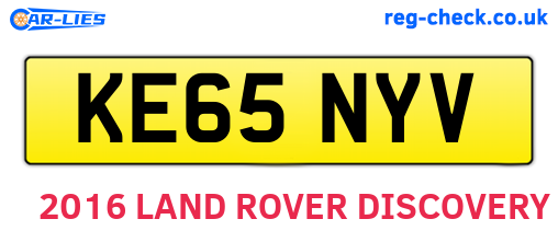 KE65NYV are the vehicle registration plates.