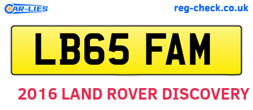 LB65FAM are the vehicle registration plates.
