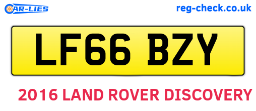 LF66BZY are the vehicle registration plates.