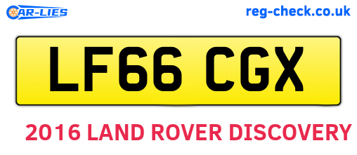 LF66CGX are the vehicle registration plates.