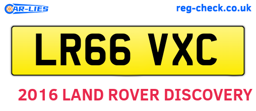 LR66VXC are the vehicle registration plates.