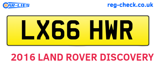 LX66HWR are the vehicle registration plates.
