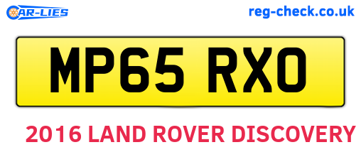 MP65RXO are the vehicle registration plates.