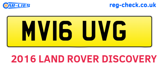 MV16UVG are the vehicle registration plates.