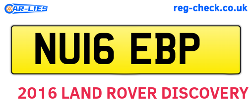 NU16EBP are the vehicle registration plates.