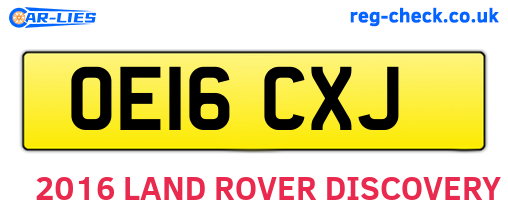 OE16CXJ are the vehicle registration plates.