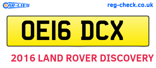 OE16DCX are the vehicle registration plates.