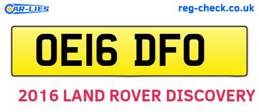 OE16DFO are the vehicle registration plates.