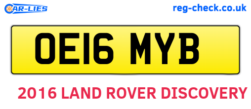 OE16MYB are the vehicle registration plates.