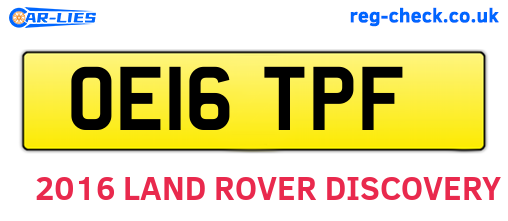 OE16TPF are the vehicle registration plates.