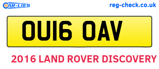 OU16OAV are the vehicle registration plates.