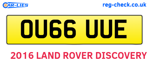 OU66UUE are the vehicle registration plates.