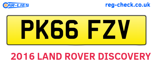 PK66FZV are the vehicle registration plates.