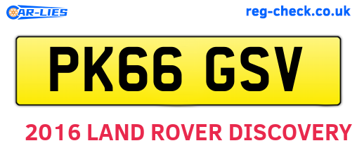 PK66GSV are the vehicle registration plates.