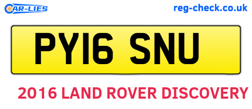 PY16SNU are the vehicle registration plates.