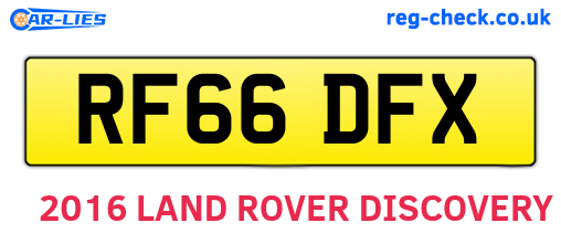RF66DFX are the vehicle registration plates.