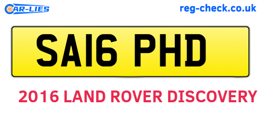 SA16PHD are the vehicle registration plates.