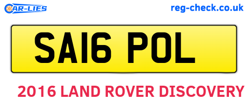SA16POL are the vehicle registration plates.
