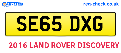 SE65DXG are the vehicle registration plates.