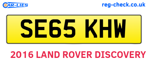SE65KHW are the vehicle registration plates.