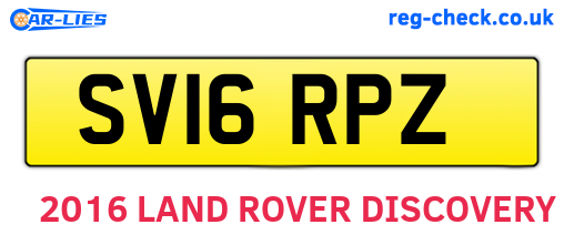 SV16RPZ are the vehicle registration plates.