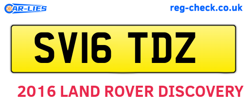 SV16TDZ are the vehicle registration plates.