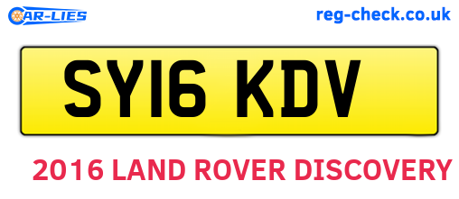 SY16KDV are the vehicle registration plates.