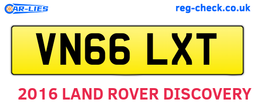 VN66LXT are the vehicle registration plates.