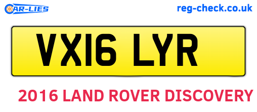 VX16LYR are the vehicle registration plates.