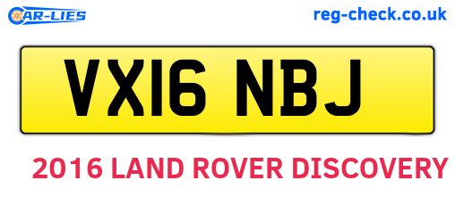 VX16NBJ are the vehicle registration plates.