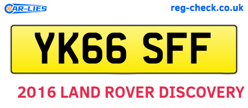 YK66SFF are the vehicle registration plates.