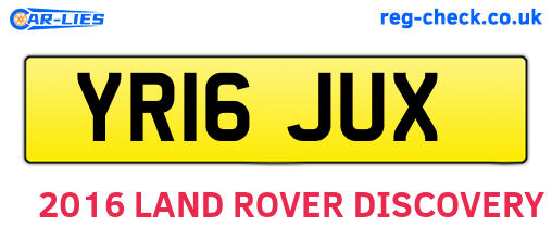 YR16JUX are the vehicle registration plates.