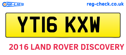YT16KXW are the vehicle registration plates.