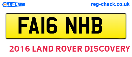 FA16NHB are the vehicle registration plates.
