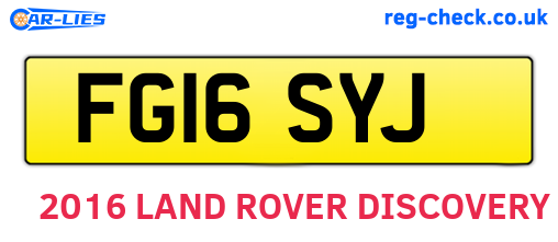 FG16SYJ are the vehicle registration plates.