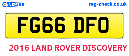 FG66DFO are the vehicle registration plates.