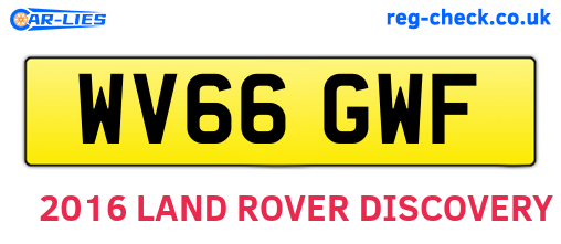 WV66GWF are the vehicle registration plates.