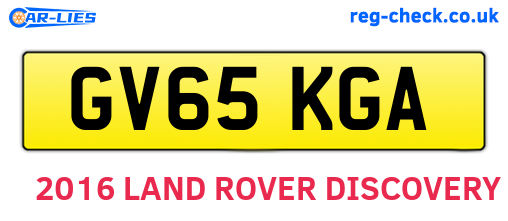 GV65KGA are the vehicle registration plates.