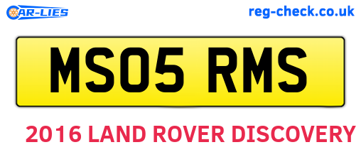 MS05RMS are the vehicle registration plates.