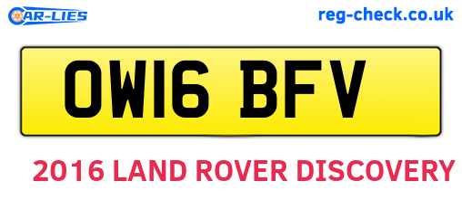OW16BFV are the vehicle registration plates.