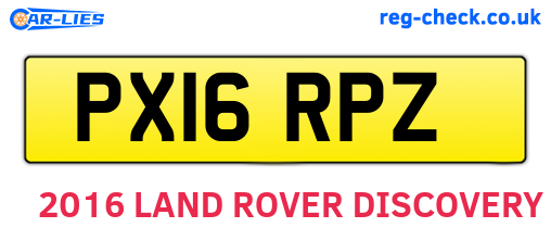 PX16RPZ are the vehicle registration plates.