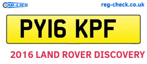 PY16KPF are the vehicle registration plates.