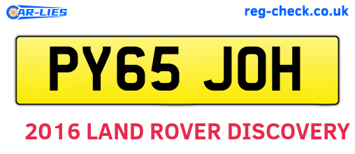 PY65JOH are the vehicle registration plates.