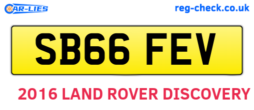 SB66FEV are the vehicle registration plates.