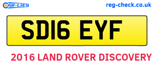 SD16EYF are the vehicle registration plates.