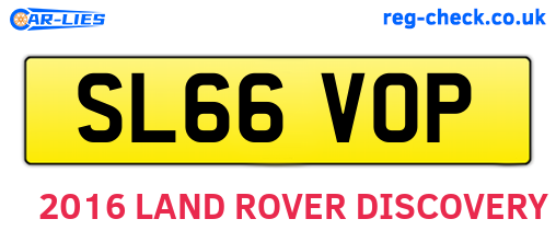 SL66VOP are the vehicle registration plates.