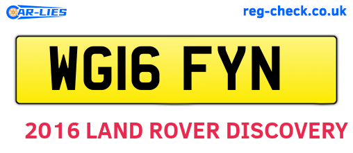 WG16FYN are the vehicle registration plates.